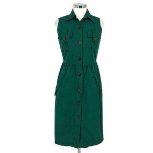 Derek Lam Kelly Utility Shirt Knee Length Dress Green Size 4